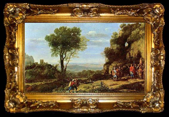 framed  Claude Lorrain Landscape with David at the Cave of Adullam, ta009-2